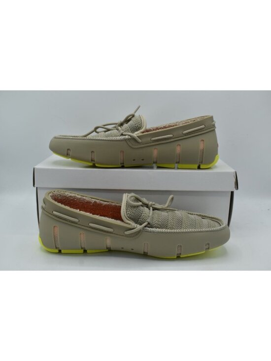 SWIMS Mens Size 8 Terry Knit Lace Sand Dune Citron Loafers Shoes main image 12